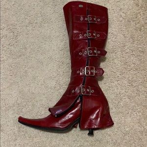 Buffalo London Red tall Leather Boots